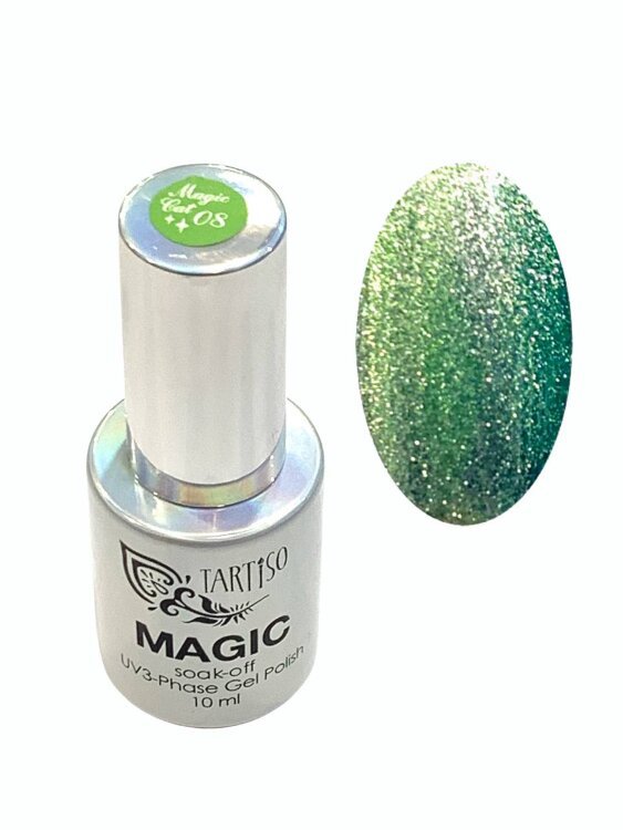 Tartiso Гель-лак Magic Cat Green магнитный 08, 10мл