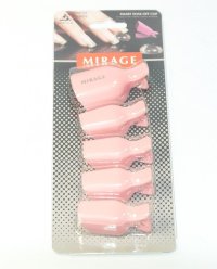Прищепки (зажимы) для снятия искуственных покрытий (ноги) набор 5 шт Nail klip розовый