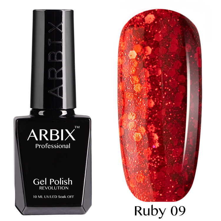 Гель-лак Arbix Ruby (Огненный Рассвет) №09, 10мл