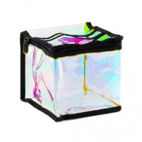 Косметичка прозрачная перламутровая куб