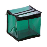 Косметичка прозрачная зеленая куб